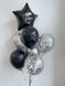 Сет гелієвих кульок "Black and Silver" -Happy Birthday buket - 0128 фото 1