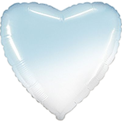 Фольговане серце біло-голубе 1204-0356 фото