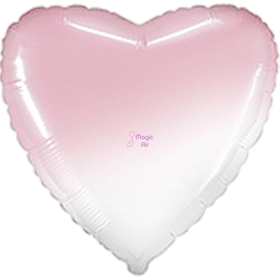 Фольговане серце біло-рожеве 1204-0365 фото