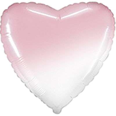 Фольгированное сердце бело-розовое 1204-0365 фото