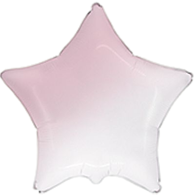 Фольгированная звезда - омбре бело-розовое 3204-0357 фото