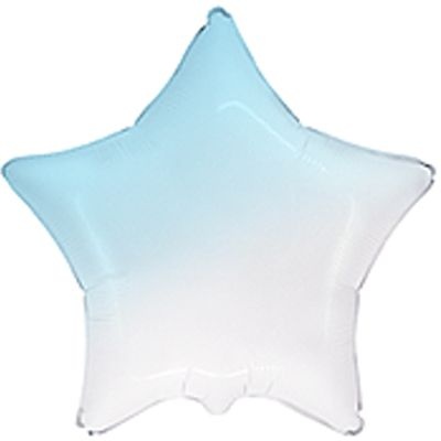 Фольгированная звезда - омбре бело-голубое 3204-0349 фото