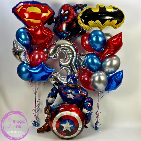 Набір гелієвих кульок "Супер Герої Коміксів" buket - 0121 фото