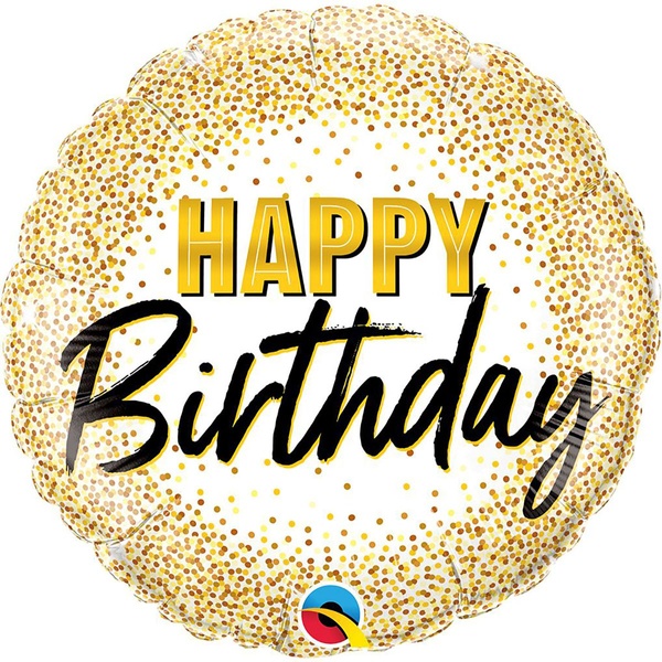 Фольгована кулька Happy Birthday - Золоті конфеті 3202-1039 фото