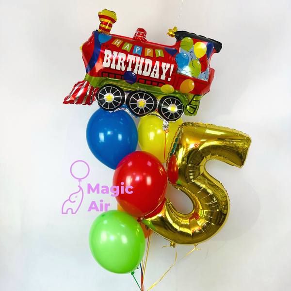Набор шаров "Поезд Happy Birthday" buket - 0057 фото
