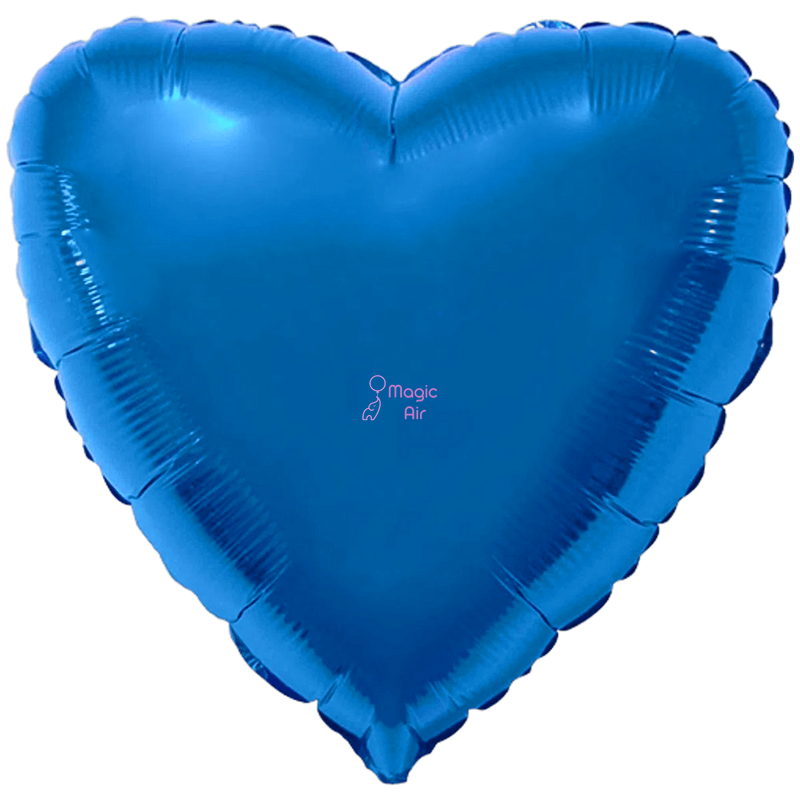 Фольговане серце синє  1204-0081 фото