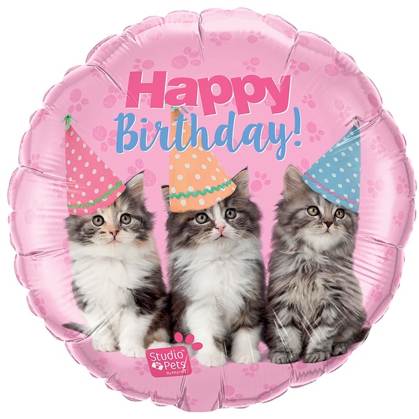Фольгована кулька Кошенята Happy Birthday 3202-0283 фото