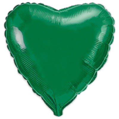 Фольговане серце зелене 1204-0083 фото