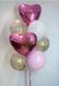 Набір гелієвих кульок Рожеві Серця з конфетті buket - 0078 фото 1
