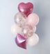 Набір гелієвих кульок Рожеві Серця з конфетті buket - 0078 фото 2