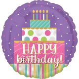 Фольгована кулька Happy Birthday Тортик
