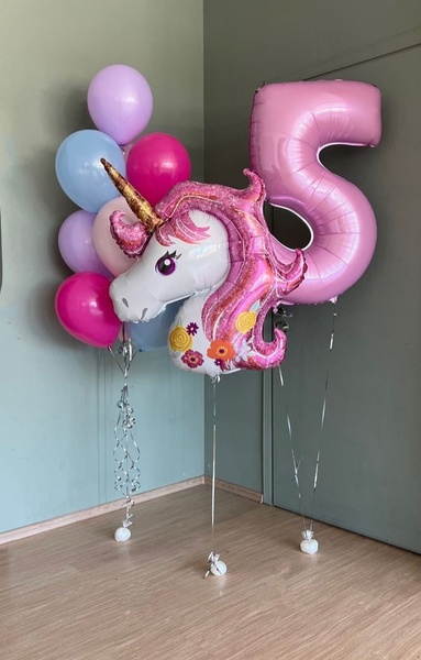 Набір гелієвих кульок на день народження "Єдиноріг " buket - 0155 фото