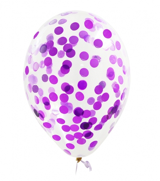 Гелиевый шар с конфетти Фиолетовые кружки 7455-003 фото
