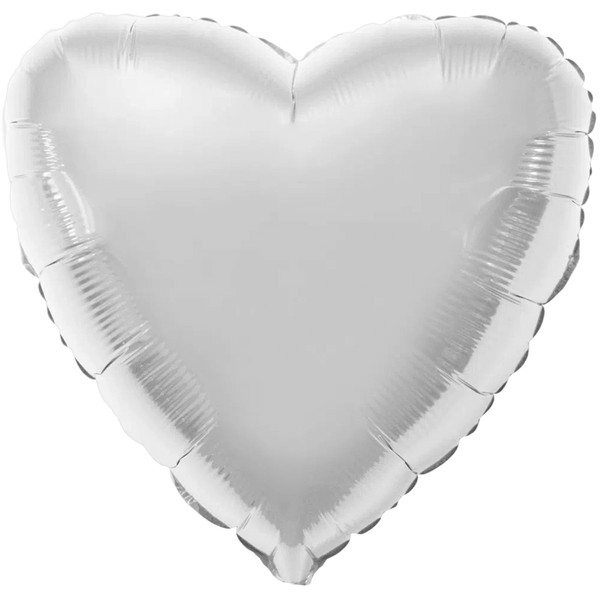 Фольгированное сердце серебряное 1204-0086 фото