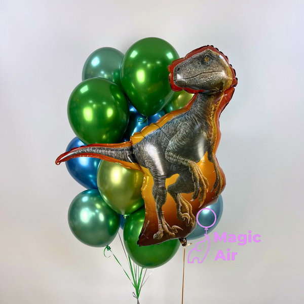 Набор гелиевых шаров "Динозавр Раптор" buket - 0095 фото