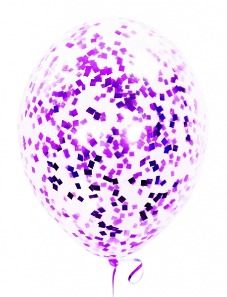 Гелиевый шар с конфетти Фиолетовый квадрат 7455-005 фото