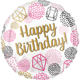 Фольгированный шар Happy Birthday Diamond