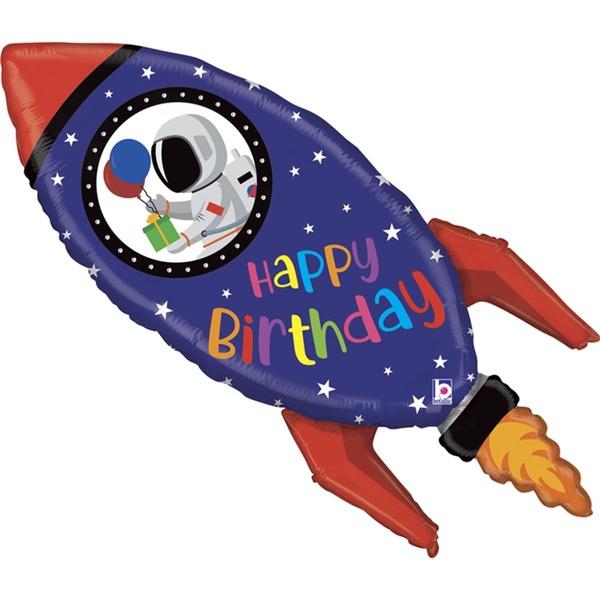 Фольгована кулька "Ракета Happy Birthday" 3207-2771 фото