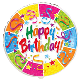 Фольгированный шар Happy Birthday - серпантин