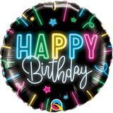 Фольгована кулька Happy Birthday - Неонове сяйво