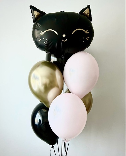 Набор шаров с гелием "Чёрная Кошка" buket - 0167 фото