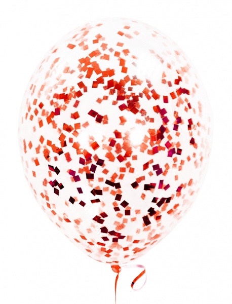 Гелієва кулька з конфетті Червоний квадрат 7455-007 фото