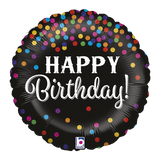 Фольгированный шар Happy Birthday Конфетти