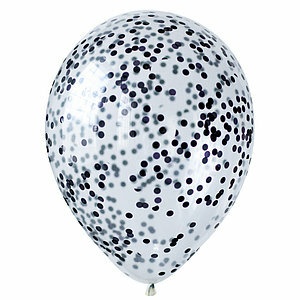 Гелієва кулька з конфетті Чорний круг 7455-008 фото
