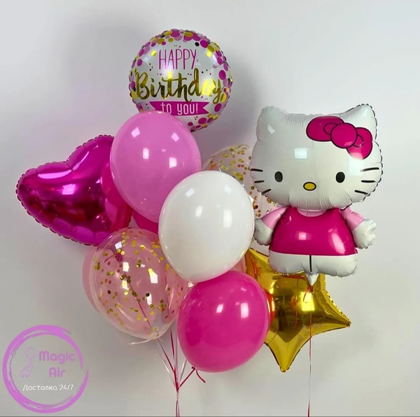 Набор гелиевых шаров "Hello Kitty" buket - 0156 фото