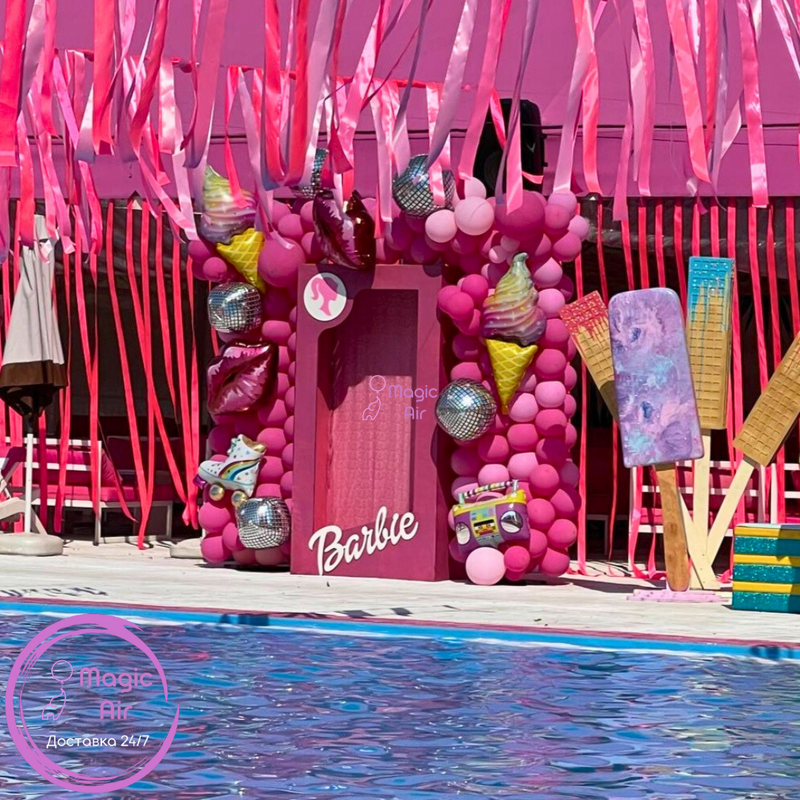 Фотозона з повітряних кульок Barbie - Барбі 7788-0012 фото