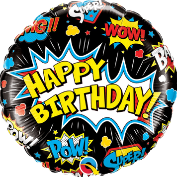 Фольгированный шар Happy Birthday комиксы