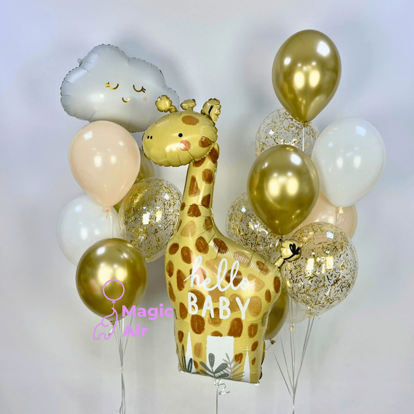 Набор шаров на выписку Облачко с Жирафом buket - 0083 фото