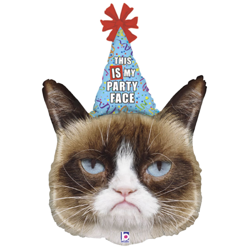Фольгированная фигура Кот Party Face "Grumpy cat" 3207-3076 фото