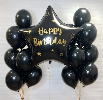 Набор гелиевых шаров "Большая Звезда Happy Birthday"