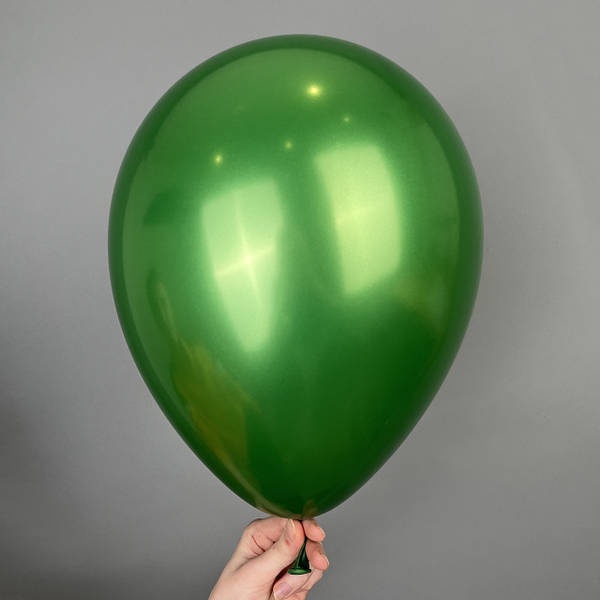 Шар с гелием Хром зелёный 12д(30см) 1102-1849 фото