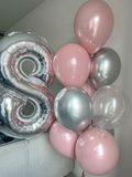 Набір кульок на день народження "Silver & Pink"