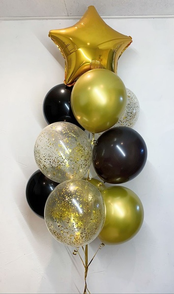 Набір гелієвих кульок "Золотий Хром" buket - 0073 фото