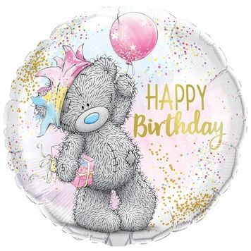 Фольгированный шар Happy Birthday- Мишка Тедди