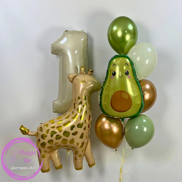 Набір гелієвих кульок на 1-й день народження buket - 0161 фото
