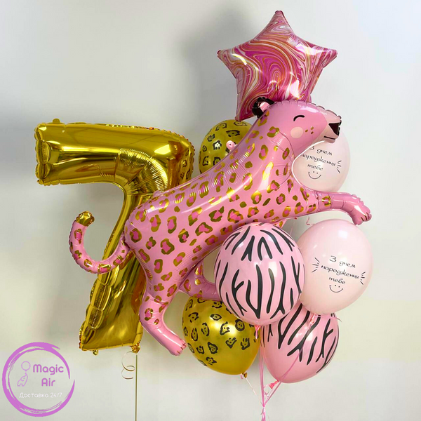 Набір гелієвих кульок "Рожева Пантера" buket - 0112 фото