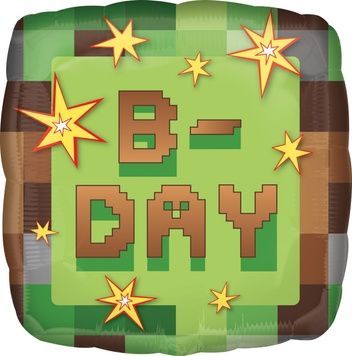 Фольгированный шар Майнкрафт B-Day