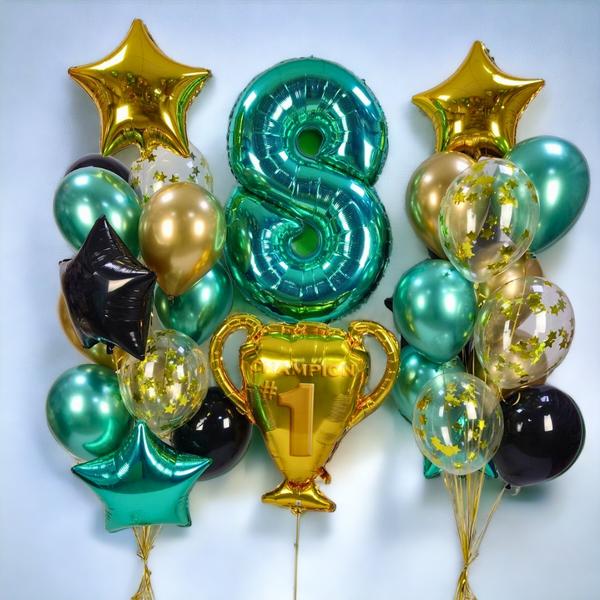 Набір гелієвих кульок на день народження Чемпіон#1 buket - 0103 фото