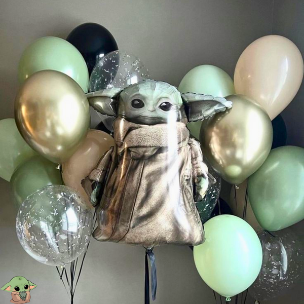 Набор шаров с гелием "Бейби Йода"- Star Wars buket - 0063 фото