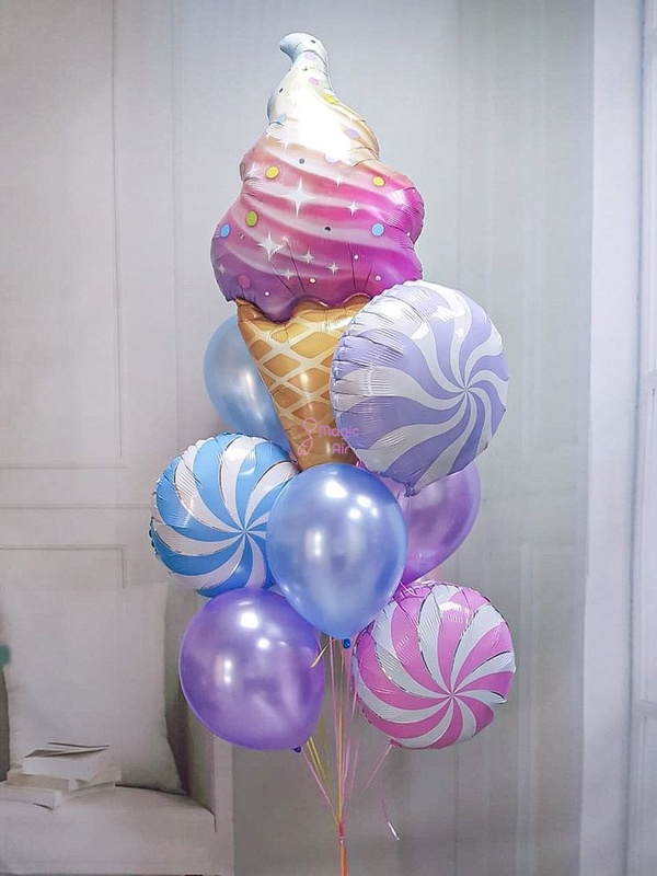 Набір гелієвих кульок "Морозиво з карамельками" buket - 0143 фото