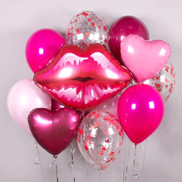 Набір кульок "Солодкі Губи з сердечками" buket - 0054 фото