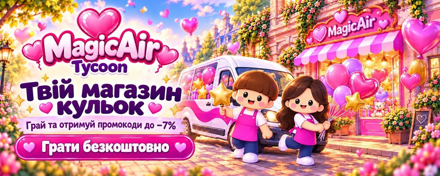 Безкоштовна гра MagicAir Tycoon про магазин кульок — промокоди до −7%