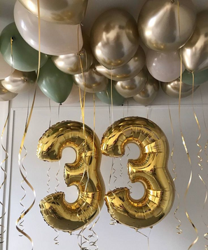 Набор гелиевых шаров "Золотые 33"