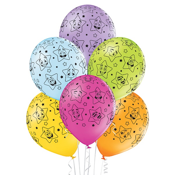 Гелієва кулька 12" з малюнком - Зірки Super Star⭐ 3103-1387 фото