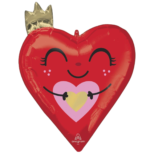 Фольгированный шар Сердце с короной 3207-3023 фото