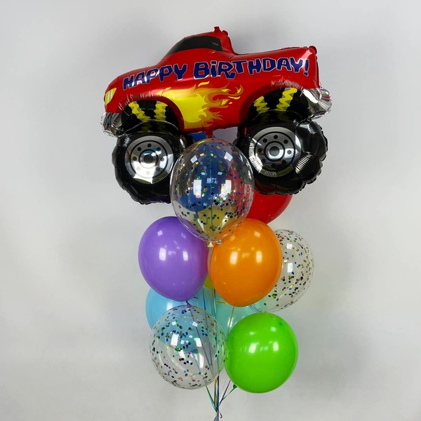 Набір гелієвих кульок "Джип - Happy Birthday" buket - 0189 фото